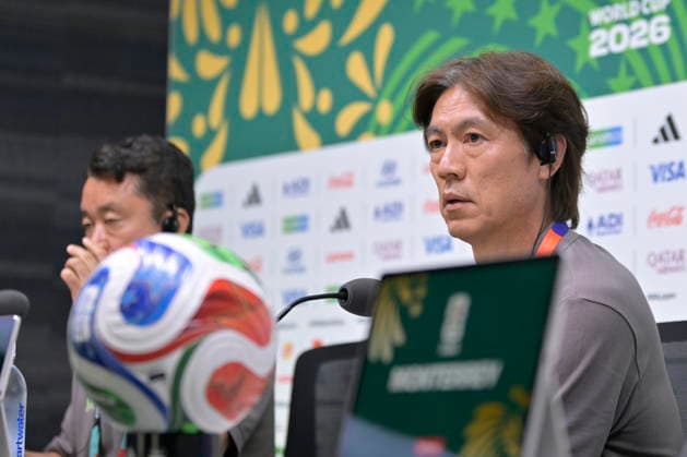 2026 FIFA World Cup, WM, Weltmeisterschaft, Fussball - Group A - South Korea s press conference, PK, Pressekonferenz South Korea s coach, Hong Myung-bo, speaks at a press conference in Monterrey, Mexico, 23 June 2026. South Korea will face South Africa in their 2026 FIFA World Cup Group A soccer match on 25 June. MONTERREY Mexico  Copyright: xMIGUELxSIERRAx