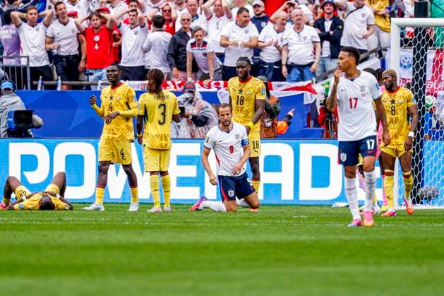 Harry Kane of England and Morgan Rogers of England looks dejected , Group L - FIFA World Cup, WM, Weltmeisterschaft, Fussball 2026, England v Ghana, Boston Stadium, June 23, 2026, Boston, United States.