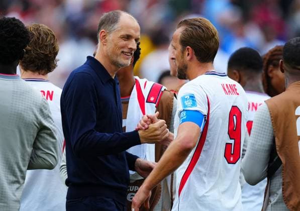 Thomas Tuchel shakes the hand of Harry Kane of England at the final whistle England v Ghana, 2026 FIFA World Cup, WM, Weltmeisterschaft, Fussball Group L, Football, Boston Stadium, Foxborough, Massachusetts, USA - 23 Jun 2026Foxborough Boston Stadium Massachusetts (MA) United States of America EDITORIAL USE ONLY No use with unauthorised audio, video, data, fixture lists, club league logos or live services. Online in-match use limited to 120 images, no video emulation. No use in betting, games or single club league player publications.  Copyright: xJavierxGarcia Shutterstockx 16956021ed