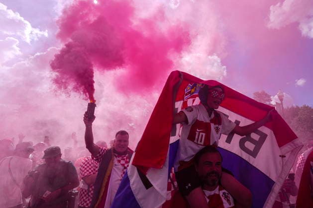 June 23, 2026, Toronto, On, CAN: Croatia fans march to Toronto Stadium ahead of their FIFA 2026 World Cup group stage match against Panama in Toronto on Tuesday, June 23, 2026. Canada News - June 23, 2026  - ZUMAc35_ 20260623_zaf_c35_092 Copyright: xChrisxYoungx
