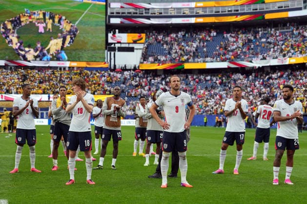 IPA85988096 - Harry Kane of England and the England players look disappointed during the Group L match between England and Ghana at the FIFA World Cup, WM, Weltmeisterschaft, Fussball in Boston, USA, on June 23, 2026  Copyright: xEmmanuelexMastrodonato IPAxSportx xx 85988096