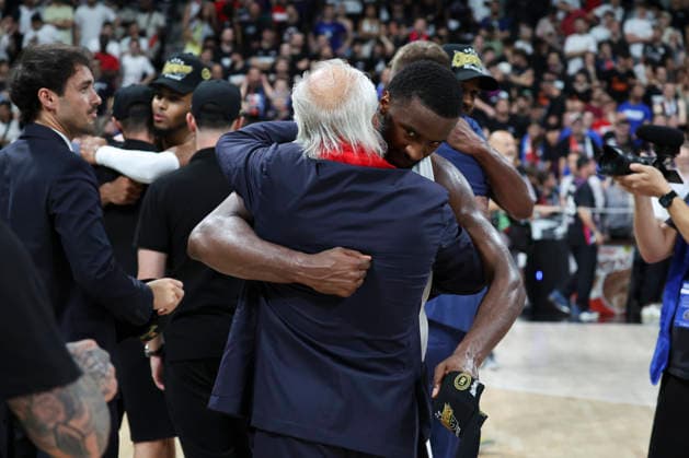 BASKET BALL : Paris Vs Monaco - Betclic Elite - 23 06 2026 Joie de Monaco en fin de match - Alpha Diallo (Monaco) - Aleksej Fedoricsev ParisFrance  Copyright: xMichaelxBaucherx