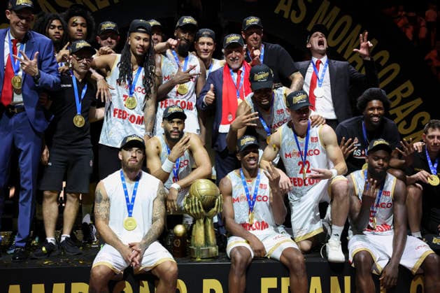BASKET BALL : Paris Vs Monaco - Betclic Elite - 23 06 2026 Joie de Monaco en fin de match ParisFrance  Copyright: xMichaelxBaucherx