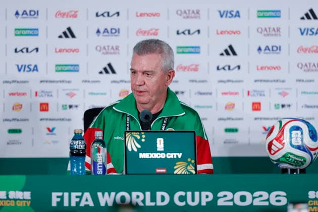 Mexico press conference, PK, Pressekonferenz during the 2026 FIFA World Cup, WM, Weltmeisterschaft, Fussball in Mexico City Mexico s head coach, Javier Aguirre, speaks at a press conference ahead of the match against the Czech Republic at the 2026 FIFA World Cup in Mexico City, Mexico, 23 June 2026. MEXICO CITY Mexico  Copyright: xISAACxESQUIVELx