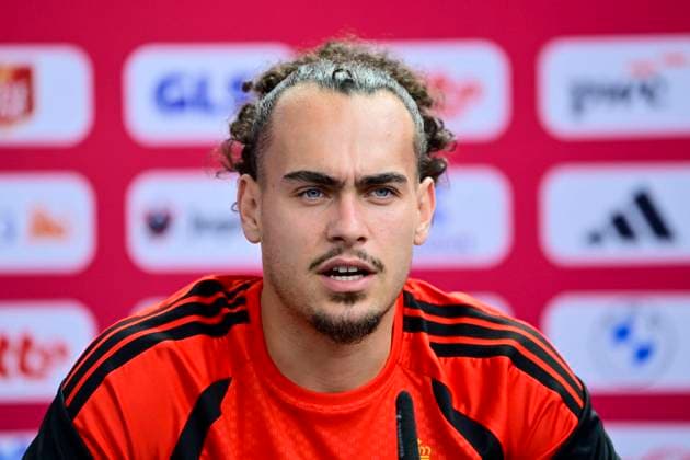 Belgian national football team - FIFA World Cup, WM, Weltmeisterschaft, Fussball 2026 - media activities 23 06 2026 RENTON, UNITED STATES OF AMERICA - JUNE 23 : Theate Arthur defender of Belgium pictured during a press conference, PK, Pressekonferenz at the training grounds of the Belgian national football team during the 2026 FIFA World Cup on June 23, 2026 in Renton, United States of America, 23 06 2026 Renton United States of America  Copyright: xJanxDexMeuleneirx