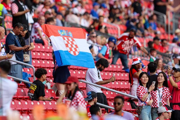 Panama v Croatia: Group L - FIFA World Cup, WM, Weltmeisterschaft, Fussball 2026 Croatia fans pose for photos before during the FIFA World Cup 2026 Group L match between Panama and Croatia at Toronto Stadium on June 23, 2026 in Toronto, Canada.  SanjinxStrukic PIXSELL