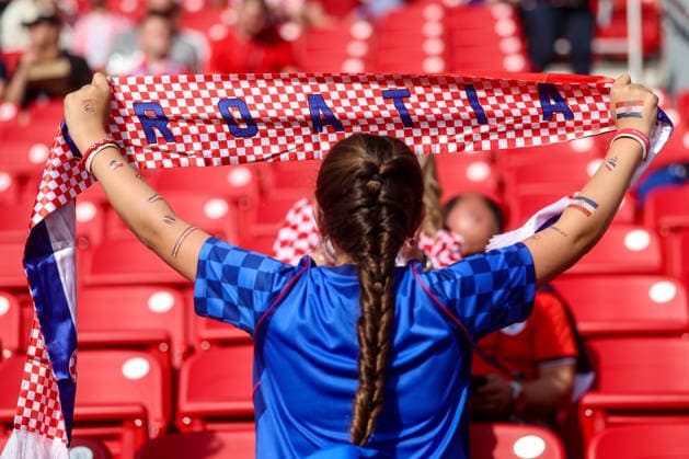 Panama v Croatia: Group L - FIFA World Cup, WM, Weltmeisterschaft, Fussball 2026 Croatia fans pose for photos before during the FIFA World Cup 2026 Group L match between Panama and Croatia at Toronto Stadium on June 23, 2026 in Toronto, Canada.  SanjinxStrukic PIXSELL