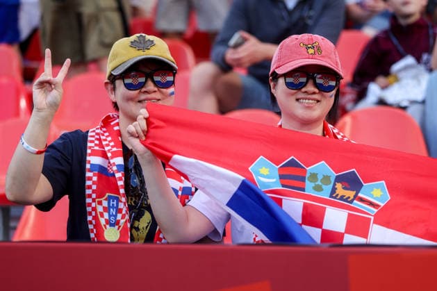 Panama v Croatia: Group L - FIFA World Cup, WM, Weltmeisterschaft, Fussball 2026 Croatia fans pose for photos before during the FIFA World Cup 2026 Group L match between Panama and Croatia at Toronto Stadium on June 23, 2026 in Toronto, Canada.  SanjinxStrukic PIXSELL