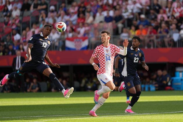 Panama v Croatia - FIFA World Cup, WM, Weltmeisterschaft, Fussball 2026 - Group L TORONTO, CANADA - JUNE 23: Jiovany Ramos of Panama in action against Ivan Perisic of Croatia during the 2026 FIFA World Cup First Stage Group L match between Panama and Croatia at Toronto Stadium (BMO Field) in Toronto, Ontario, Canada on June 23, 2026. Mert Alper Dervis Anadolu Ontario Canada. Editorial use only. Please get in touch for any other usage.  Copyright: x2026xAnadoluxMertxAlperxDervisx