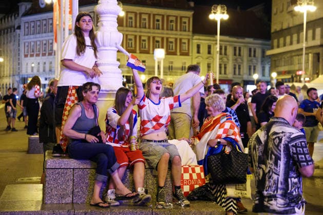 Croatia Watch Panama v Croatia Croatian fans watch the FIFA World Cup, WM, Weltmeisterschaft, Fussball 2026 Group L match between Panama and Croatia on a giant screen at Ban Jelacic Square in Zagreb, Croatia on June 23, 2026.  JosipxMikacic PIXSELL