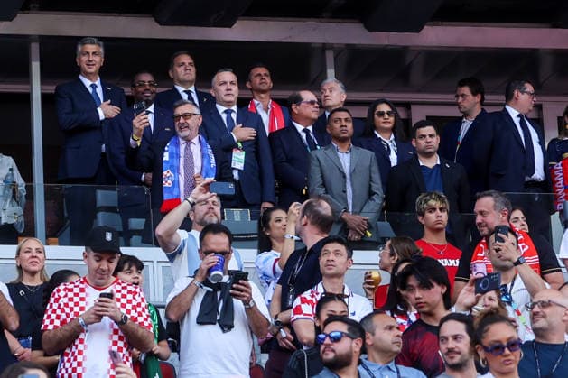 Panama v Croatia: Group L - FIFA World Cup, WM, Weltmeisterschaft, Fussball 2026 Croatia Prime Minister Andrej Plenkovic on the stands during the FIFA World Cup 2026 Group L match between Panama and Croatia at Toronto Stadium on June 23, 2026 in Toronto, Canada.  SanjinxStrukic PIXSELL