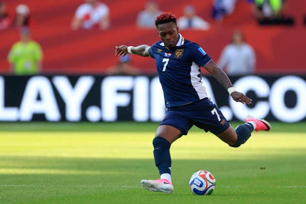 Jose Luis Rodriguez of Panama kicks the ball during a Group L match of the 2026 FIFA World Cup, WM, Weltmeisterschaft, Fussball between Panama and Croatia at BMO stadium in Toronto, Canada, 23 June 2026. FIFA World Cup 2026 - Group L - Panama - Croatia !ACHTUNG: NUR REDAKTIONELLE NUTZUNG!  Copyright: xBienvenidoxVelascox GR3029 20260623-55020687901_1