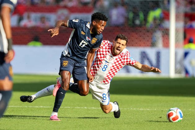 Panama v Croatia: Group L - FIFA World Cup, WM, Weltmeisterschaft, Fussball 2026 Jose Fajardo of Panama and Mateo Kovacic of Croatia in action during the FIFA World Cup 2026 Group L match between Panama and Croatia at Toronto Stadium on June 23, 2026 in Toronto, Canada.  SanjinxStrukic PIXSELL
