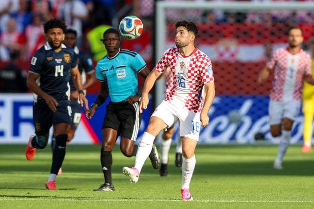 Panama v Croatia: Group L - FIFA World Cup, WM, Weltmeisterschaft, Fussball 2026 Martin Baturina of Croatia controls a ball during the FIFA World Cup 2026 Group L match between Panama and Croatia at Toronto Stadium on June 23, 2026 in Toronto, Canada.  SanjinxStrukic PIXSELL