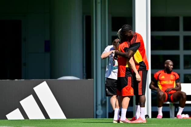 Belgian national football team - FIFA World Cup, WM, Weltmeisterschaft, Fussball 2026 - media activities 23 06 2026 RENTON, UNITED STATES OF AMERICA - JUNE 23 : Onana Amadou midfielder of Belgium, Saelemaekers Alexis midfielder of Belgium pictured during a training session of the Belgian national football team during the FIFA World Cup 2026 on June 23, 2026 in Renton, United States of America, 23 06 2026 Renton United States of America  Copyright: xJanxDexMeuleneirx