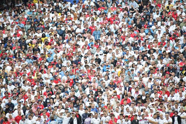 June 23, 2026, Foxborough, Massachusetts, USA: England fans during the June 23rd FIFA World Cup, WM, Weltmeisterschaft, Fussball 2026 matchup between England and Ghana at Gillette Stadium in Foxborough, Massachusetts. Foxborough USA - ZUMAs325 20260623_zsp_s325_089 Copyright: xJessxStilesx
