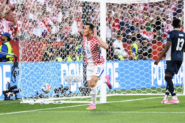 Panama national team, Nationalteam vs Croatia National Team. FIFA World Cup, WM, Weltmeisterschaft, Fussball 2026 Group L match. Ante BUDIMIR (11) celebrates after scoring the opening goal for Croatia National team dutring the match played between the National Teams of Croatia and Panama. FIFA World Cup 2026 Group L match, played on 23.06.26 at the Toronto Stadium in Toronto, Ontario, Canada. Photo Jose Campos PMEimages Copyright: xJosexCamposx xPMEimagesx