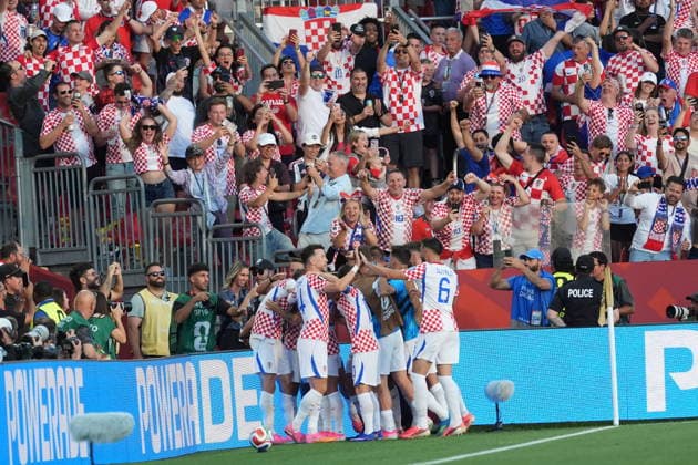Panama v Croatia - FIFA World Cup, WM, Weltmeisterschaft, Fussball 2026 - Group L TORONTO, CANADA - JUNE 23: Ante Budimir of Croatia celebrates with his teammates after scoring a goal during the 2026 FIFA World Cup First Stage Group L match between Panama and Croatia at Toronto Stadium (BMO Field) in Toronto, Ontario, Canada on June 23, 2026. Mert Alper Dervis Anadolu Ontario Canada. Editorial use only. Please get in touch for any other usage.  Copyright: x2026xAnadoluxMertxAlperxDervisx
