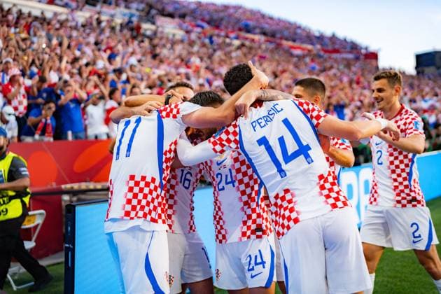 FIFA Fussball Weltmeisterschaft 2026, Gruppe L, Spiel 2, Panama vs. Kroatien, 23.06.2026 im Toronto Stadium, Toronto Tor zum 0:1 durch Ante Budimir (Kroatien) Ivan Perisic (Kroatien) Josip Stanisic (Kroatien) *** 2026 FIFA World Cup, Group L, Match 2, Panama vs. Croatia, June 23, 2026, at Toronto Stadium, Toronto. Goal Copyright: xBahhoxKarax