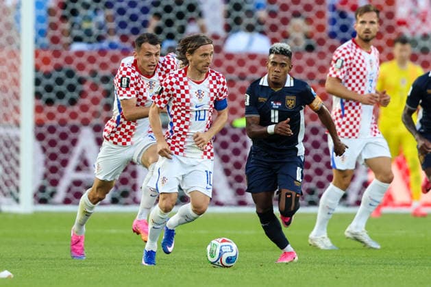 Panama v Croatia: Group L - FIFA World Cup, WM, Weltmeisterschaft, Fussball 2026 Luka Modric of Croatia and Edgar Barcenas of Panama in action during the FIFA World Cup 2026 Group L match between Panama and Croatia at Toronto Stadium on June 23, 2026 in Toronto, Canada.  SanjinxStrukic PIXSELL