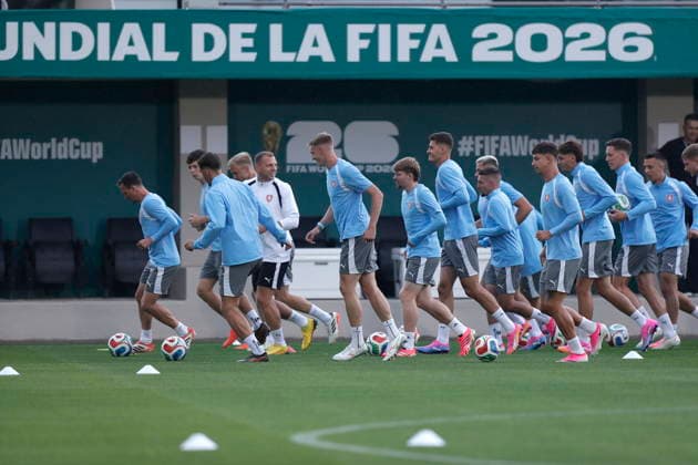 FIFA World Cup, WM, Weltmeisterschaft, Fussball 2026 - Czech Republic training session Players of the Czech Republic in action during a training session as preparation to face Mexico in the FIFA World Cup 2026, at the Azteca Stadium in Mexico City, Mexico, 23 June 2026. Mexico City Mexico  Copyright: xISAACxESQUIVELx