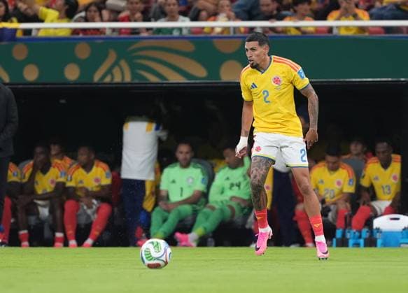Colombia v DR Congo - FIFA World Cup, WM, Weltmeisterschaft, Fussball 2026 - Group K ZAPOPAN, MEXICO - JUNE 23: Daniel Munoz (2) of Colombia in action during the 2026 FIFA World Cup First Stage Group K match between Colombia and DR Congo at Estadio Akron (Guadalajara Stadium) in Zapopan, Guadalajara, Mexico on June 23, 2026. Juancho Torres Anadolu Jalisco Mexico. Editorial use only. Please get in touch for any other usage.  Copyright: x2026xAnadoluxJuanchoxTorresx