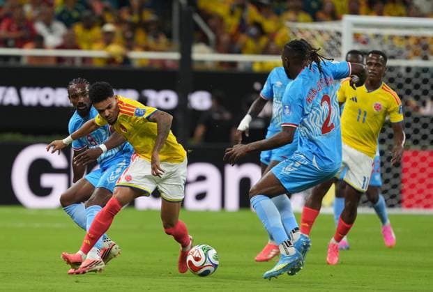Colombia v DR Congo - FIFA World Cup, WM, Weltmeisterschaft, Fussball 2026 - Group K ZAPOPAN, MEXICO - JUNE 23: Luis Diaz (2nd L) of Colombia in action during the 2026 FIFA World Cup First Stage Group K match between Colombia and DR Congo at Estadio Akron (Guadalajara Stadium) in Zapopan, Guadalajara, Mexico on June 23, 2026. Juancho Torres Anadolu Jalisco Mexico. Editorial use only. Please get in touch for any other usage.  Copyright: x2026xAnadoluxJuanchoxTorresx