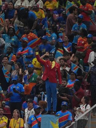 Colombia v DR Congo - FIFA World Cup, WM, Weltmeisterschaft, Fussball 2026 - Group K ZAPOPAN, MEXICO - JUNE 23: DR Congo s fan Michel Kuka Mboladinga is seen during the 2026 FIFA World Cup First Stage Group K match between Colombia and DR Congo at Estadio Akron (Guadalajara Stadium) in Zapopan, Guadalajara, Mexico on June 23, 2026. Juancho Torres Anadolu Jalisco Mexico. Editorial use only. Please get in touch for any other usage.  Copyright: x2026xAnadoluxJuanchoxTorresx
