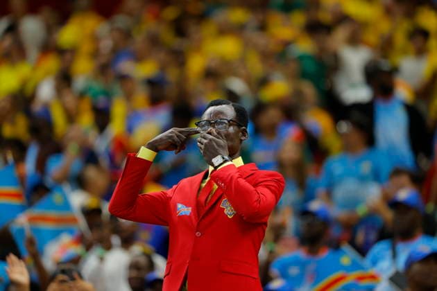 FIFA World Cup, WM, Weltmeisterschaft, Fussball 2026 - Group K - Colombia vs DR Congo Congolese fan Michel Kuka Mboladinga, known as Lumumba Vea, poses during a FIFA World Cup 2026 Group K soccer match between Colombia and DR Congo in Guadalajara, Mexico, 23 June 2026. GUADALAJARA Mexico  Copyright: xFranciscoxGuascox