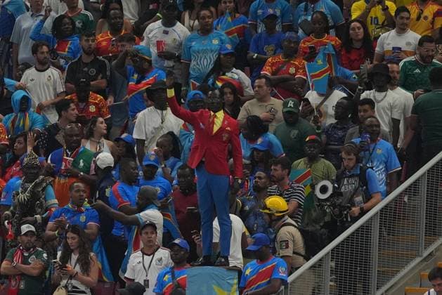 Colombia v DR Congo - FIFA World Cup, WM, Weltmeisterschaft, Fussball 2026 - Group K ZAPOPAN, MEXICO - JUNE 23: DR Congo s fan Michel Kuka Mboladinga is seen during the 2026 FIFA World Cup First Stage Group K match between Colombia and DR Congo at Estadio Akron (Guadalajara Stadium) in Zapopan, Guadalajara, Mexico on June 23, 2026. Juancho Torres Anadolu Jalisco Mexico. Editorial use only. Please get in touch for any other usage.  Copyright: x2026xAnadoluxJuanchoxTorresx