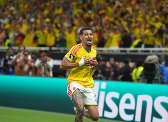 Colombia v DR Congo - FIFA World Cup, WM, Weltmeisterschaft, Fussball 2026 - Group K ZAPOPAN, MEXICO - JUNE 23: Daniel Munoz of Colombia celebrates after scoring a goal during the 2026 FIFA World Cup First Stage Group K match between Colombia and DR Congo at Estadio Akron (Guadalajara Stadium) in Zapopan, Guadalajara, Mexico on June 23, 2026. Juancho Torres Anadolu Jalisco Mexico. Editorial use only. Please get in touch for any other usage.  Copyright: x2026xAnadoluxJuanchoxTorresx