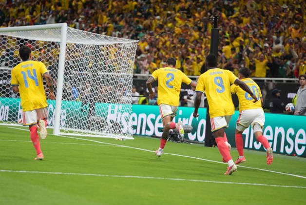 Colombia v DR Congo - FIFA World Cup, WM, Weltmeisterschaft, Fussball 2026 - Group K ZAPOPAN, MEXICO - JUNE 23: Daniel Munoz (2) of Colombia celebrates after scoring a goal during the 2026 FIFA World Cup First Stage Group K match between Colombia and DR Congo at Estadio Akron (Guadalajara Stadium) in Zapopan, Guadalajara, Mexico on June 23, 2026. Juancho Torres Anadolu Jalisco Mexico. Editorial use only. Please get in touch for any other usage.  Copyright: x2026xAnadoluxJuanchoxTorresx