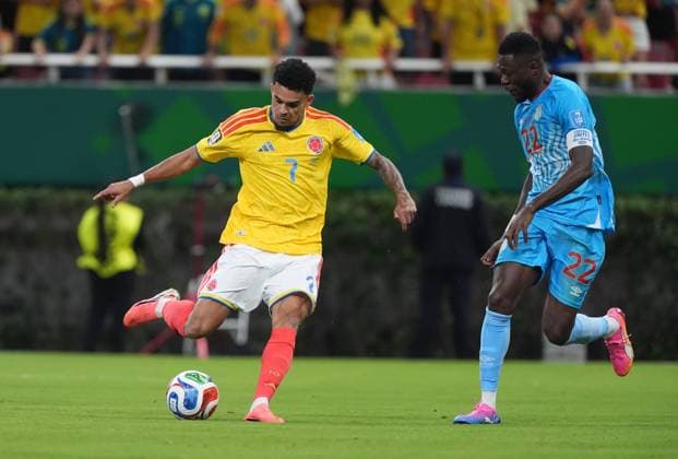 Colombia v DR Congo - FIFA World Cup, WM, Weltmeisterschaft, Fussball 2026 - Group K ZAPOPAN, MEXICO - JUNE 23: Luis Diaz (7) of Colombia shoots during the 2026 FIFA World Cup First Stage Group K match between Colombia and DR Congo at Estadio Akron (Guadalajara Stadium) in Zapopan, Guadalajara, Mexico on June 23, 2026. Juancho Torres Anadolu Jalisco Mexico. Editorial use only. Please get in touch for any other usage.  Copyright: x2026xAnadoluxJuanchoxTorresx