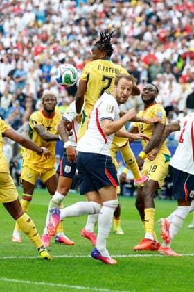 BOSTON STADIUM FOXBOROUGH MASSACHUSETTS USA 23.06.2026 FIFA MISTRZOSTWA SWIATA 2026 W PILKA NOZNA W USA MECZ GRUPA L ENGLAND I AND GHANA FIFA World Cup, WM, Weltmeisterschaft, Fussball 2026 Group L match between England and Ghana at Boston Stadium in Foxborough, Massachusetts on June 23, 2026 N Z Ghana forward Abdul Fatawu (7) England forward Harry Kane (9) KAMIL KRZACZYNSKI NEWSPIX.PL --- newspix.pl POLAND OUT!  KSK