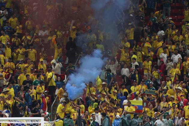 FIFA World Cup, WM, Weltmeisterschaft, Fussball 2026 - Group K - Colombia vs DR Congo Fans of Colombia celebrate after the FIFA World Cup 2026 Group K soccer match between Colombia and DR Congo in Guadalajara, Mexico, 23 June 2026. GUADALAJARA Mexico  Copyright: xALEXxCRUZx