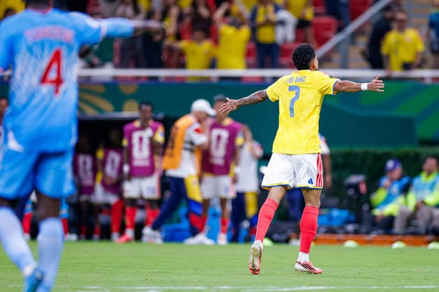 FIFA World Cup, WM, Weltmeisterschaft, Fussball 2026 COLOMBIA VS RD CONGO FIFA WORLD CUP 2026 COLOMBIA VS RD CONGO COLOMBIA VS RD CONGO 23062026 GUADALAJARA, JALISCO. Action photo of Luis Diaz (No. 7) of Colombia, during Group K game of the FIFA World Cup 2026, held at the Estadio Guadalajara at Guadalajara, Jalisco. Foto de accion de Luis Diaz(No. 7) de Colombia, durante juego del Grupo K de la Copa del Mundo 2026 de la FIFA, celebrado en el Estadio Guadalajara en Guadalajara, Jalisco. PHOTO BY IMAGENSHOP AGENCIA FOTOGRAFICA GUADALAJARA JALISCO MEXICO *** 2026 FIFA World Cup Copyright: xYOALIxMARTINEZx