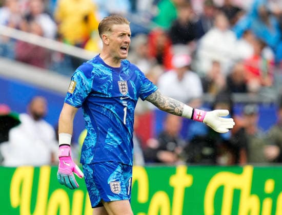 Jordan Pickford (England, 1) gestikuliert. USA, FIFA Weltmeisterschaft, England vs Ghana, Boston, 23.06.2026 USA, FIFA Weltmeisterschaft, England vs Ghana, Boston, 23.06.2026 Boston *** Jordan Pickford, England, 1, gesturing; USA, FIFA World Cup, England vs. Ghana, Boston, June 23, 2026; USA, FIFA World Cup, England vs. Ghana, Boston, June 23, 2026; Boston,detected_source_language Copyright: xEibner-Pressefoto ScottxColemanx EP_SCN