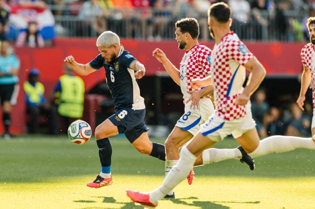 Cristian Martínez of Panama dribbles with the ball during the FIFA World Cup, WM, Weltmeisterschaft, Fussball game between Panama and Croatia at Toronto Stadium on June 23, 2026 in Toronto, Ontario, Canada  Copyright: xCurtisxWongx xSPPx Sportspressphoto_SPR174796