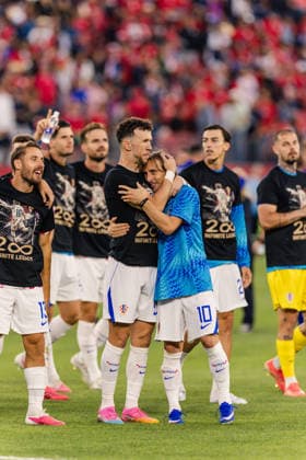 Luka Modri? of Croatia and Ivan Periöi? of Croatia celebrate their team’s victory during the FIFA World Cup, WM, Weltmeisterschaft, Fussball game between Panama and Croatia at Toronto Stadium on June 23, 2026 in Toronto, Ontario, Canada  Copyright: xCurtisxWongx xSPPx Sportspressphoto_SPR174833