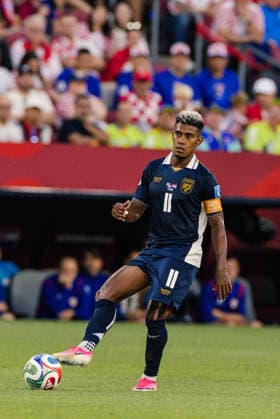 Yoel Bárcenas of Panama passes the ball during the FIFA World Cup, WM, Weltmeisterschaft, Fussball game between Panama and Croatia at Toronto Stadium on June 23, 2026 in Toronto, Ontario, Canada  Copyright: xCurtisxWongx xSPPx Sportspressphoto_SPR174943