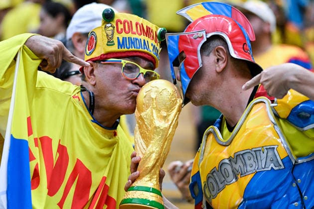 Fans of Colombia cheer prior to FIFA Men’s World Cup 2026 Group Stage football match between Colombia and Congo DR at Guadalajara Stadium, in Guadalajara on June 23th 2026 (Photo by Nayra Halm SPP)  Copyright: xNayraxHalm SPPx Sportspressphoto_SPR174985