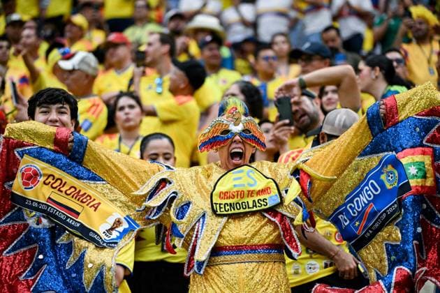 Fans of Colombia cheer prior to FIFA Men’s World Cup 2026 Group Stage football match between Colombia and Congo DR at Guadalajara Stadium, in Guadalajara on June 23th 2026 (Photo by Nayra Halm SPP)  Copyright: xNayraxHalm SPPx Sportspressphoto_SPR174986