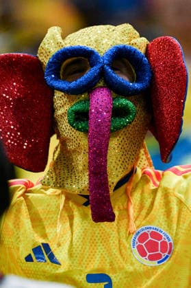 A fan of Colombia cheers prior to FIFA Men’s World Cup 2026 Group Stage football match between Colombia and Congo DR at Guadalajara Stadium, in Guadalajara on June 23th 2026 (Photo by Nayra Halm SPP)  Copyright: xNayraxHalm SPPx Sportspressphoto_SPR174990