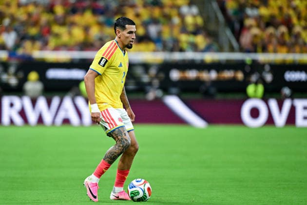 Daniel Munoz of Colombia runs with the ball during a FIFA Men’s World Cup 2026 Group Stage football match between Colombia and Congo DR at Guadalajara Stadium, in Guadalajara on June 23th 2026 (Photo by Nayra Halm SPP)  Copyright: xNayraxHalm SPPx Sportspressphoto_SPR175039