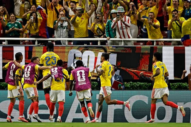 June 23, 2026, Guadalajara, Jalisco, Mexico: Daniel Munoz of Colombia celebrates after scoring the first goal of his team during the match between Colombia and Congo DR for the 2st round of the group K of the FIFA World Cup, WM, Weltmeisterschaft, Fussball 2026, at Guadalajara Stadium, in Guadalajara, Mexico on June 23, 2026. Photo: DiaEsportivo FIFA World Cup 2026, Colombia Vs Congo DR, Guadalajara, Mexico  - ZUMAh208 20260623_zsp_h208_021 Copyright: xHeulerxAndreyx
