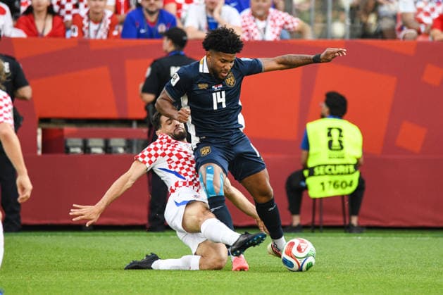 Panama national team, Nationalteam vs Croatia National Team. FIFA World Cup, WM, Weltmeisterschaft, Fussball 2026 Group L match. Mateo KOVACIC (L) and Carlos Miguel Harvey (R) during the match played between the National Teams of Croatia and Panama. FIFA World Cup 2026 Group L match, played on 23.06.26 at the Toronto Stadium in Toronto, Ontario, Canada. Photo Jose Campos PMEimages Toronto Ontario Canada Copyright: xJosexCamposx xPMEimagesx