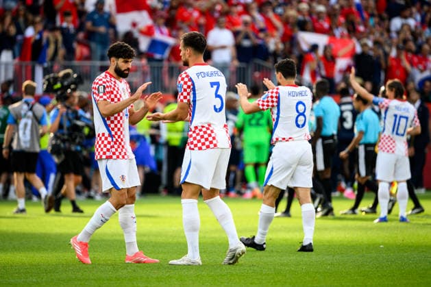 June 23, 2026, Toronto, Ontario, Canada: Toronto, Ontario, Canada Ã¢â‚¬ June 23, 2026: JOSKO GVARDIOL (4) and DUJE CALETA-CAR (5) of Croatia exchange a high five before the FIFA World Cup, WM, Weltmeisterschaft, Fussball 2026 Group L match between Panama and Croatia at Toronto Stadium. FIFA 2026: Croatia V Panama  - ZUMAr228 20260623_znp_r228_025 Copyright: xVasiliyxRyabykhx