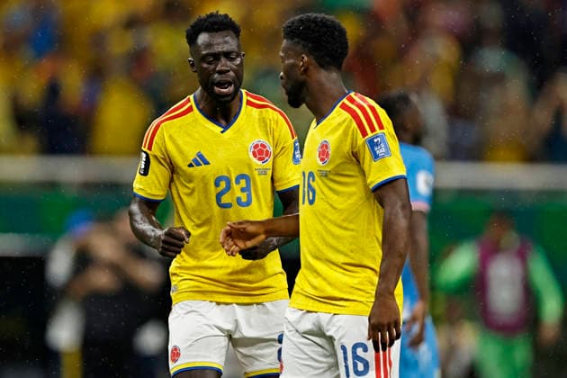 June 23, 2026, Guadalajara, Jalisco, Mexico: Davinson Sanchez and Jefferson Lerma of Colombia celebrates a victory after the match between Colombia and Congo DR for the 2st round of the group K of the FIFA World Cup, WM, Weltmeisterschaft, Fussball 2026, at Guadalajara Stadium, in Guadalajara, Mexico on June 23, 2026. Photo: DiaEsportivo FIFA World Cup 2026, Colombia Vs Congo DR, Guadalajara, Mexico  - ZUMAh208 20260623_zsp_h208_027 Copyright: xHeulerxAndreyx