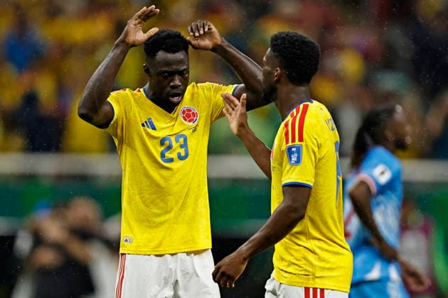June 23, 2026, Guadalajara, Jalisco, Mexico: Davinson Sanchez and Jefferson Lerma of Colombia celebrates a victory after the match between Colombia and Congo DR for the 2st round of the group K of the FIFA World Cup, WM, Weltmeisterschaft, Fussball 2026, at Guadalajara Stadium, in Guadalajara, Mexico on June 23, 2026. Photo: DiaEsportivo FIFA World Cup 2026, Colombia Vs Congo DR, Guadalajara, Mexico  - ZUMAh208 20260623_zsp_h208_029 Copyright: xHeulerxAndreyx