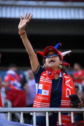 June 23, 2026, Toronto, Ontario, Canada: A fan of Team Panama cheers before the 2026 FIFA World Cup, WM, Weltmeisterschaft, Fussball game between Panama and Croatia at Toronto Stadium. Croatia won the match 1-0. Sports News - June 23, 2026  - ZUMAv136 20260623_zsp_v136_004 Copyright: xJeffxVoganx